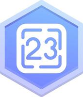 Twenty Three Polygon Icon vector