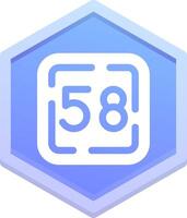 Fifty Eight Polygon Icon vector