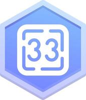 Thirty Three Polygon Icon vector