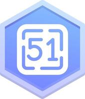 Fifty One Polygon Icon vector