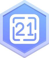 Twenty One Polygon Icon vector