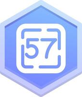 Fifty Seven Polygon Icon vector