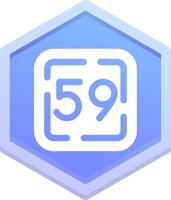 Fifty Nine Polygon Icon vector