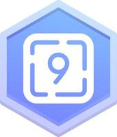 Nine Polygon Icon vector