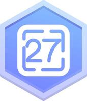 veinte Siete polígono icono vector