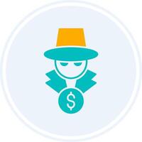 Fraud Glyph Two Colour Circle Icon vector