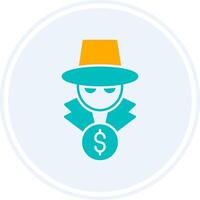 Fraud Glyph Two Colour Circle Icon vector