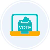 Online Voting Glyph Two Colour Circle Icon vector