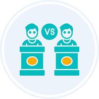 Debate Glyph Two Colour Circle Icon vector