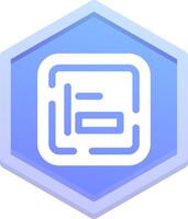 Left alignment Polygon Icon vector