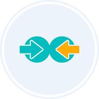 Collision Glyph Two Colour Circle Icon vector