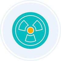 Nuclear Glyph Two Colour Circle Icon vector