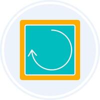 Rotate Glyph Two Colour Circle Icon vector
