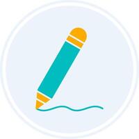 Pencil Glyph Two Colour Circle Icon vector