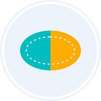 Oval Glyph Two Colour Circle Icon vector