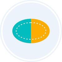 oval glifo dos color circulo icono vector