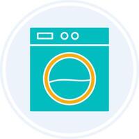 Laundry Machine Glyph Two Colour Circle Icon vector