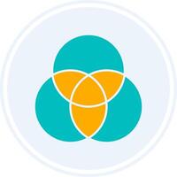 Color Palette Glyph Two Colour Circle Icon vector