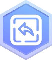 Left arrow Polygon Icon vector