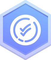 Double check Polygon Icon vector