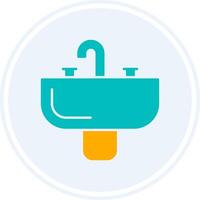 Sink Glyph Two Colour Circle Icon vector