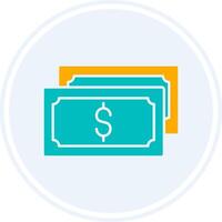 Cash Flow Glyph Two Colour Circle Icon vector