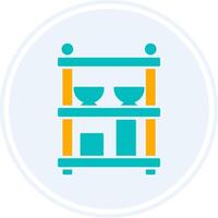 Shelves Glyph Two Colour Circle Icon vector