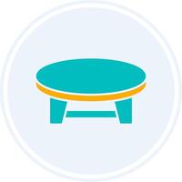 Coffee Table Glyph Two Colour Circle Icon vector