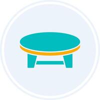 Coffee Table Glyph Two Colour Circle Icon vector