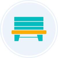 Bench Glyph Two Colour Circle Icon vector