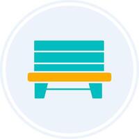 Bench Glyph Two Colour Circle Icon vector