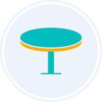 Round Table Glyph Two Colour Circle Icon vector