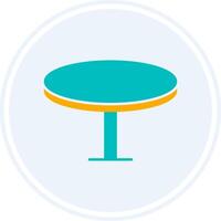 Round Table Glyph Two Colour Circle Icon vector