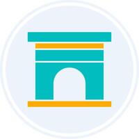 Fireplace Glyph Two Colour Circle Icon vector