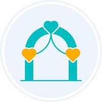 Wedding Arch Glyph Two Colour Circle Icon vector