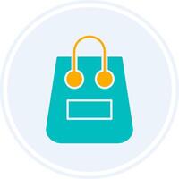 compras bolso glifo dos color circulo icono vector