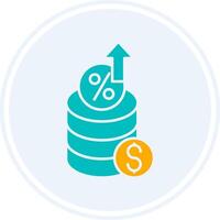 Interest Rate Glyph Two Colour Circle Icon vector