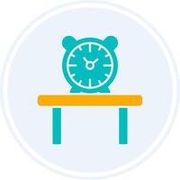 Table Watch Glyph Two Colour Circle Icon vector