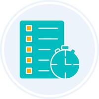 Track Of Time Glyph Two Colour Circle Icon vector