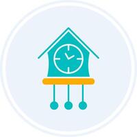 Cuckoo Clock Glyph Two Colour Circle Icon vector