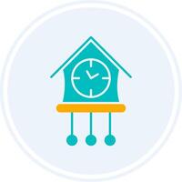 Cuckoo Clock Glyph Two Colour Circle Icon vector