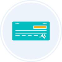 Bank check Glyph Two Colour Circle Icon vector