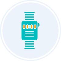 Smart Watch Glyph Two Colour Circle Icon vector