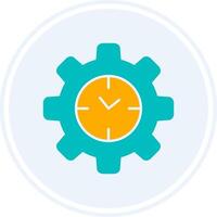 Efficient Time Glyph Two Colour Circle Icon vector