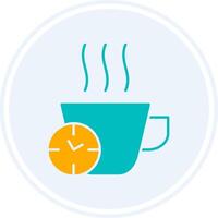 Break Time Glyph Two Colour Circle Icon vector