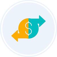 Money Transfer Glyph Two Colour Circle Icon vector