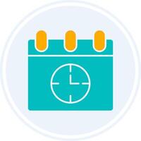 Time Management Glyph Two Colour Circle Icon vector