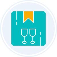 Fragile Glyph Two Colour Circle Icon vector