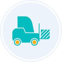 Forklift Glyph Two Colour Circle Icon vector