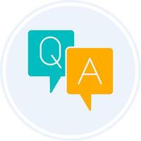 Question And Answer Glyph Two Colour Circle Icon vector